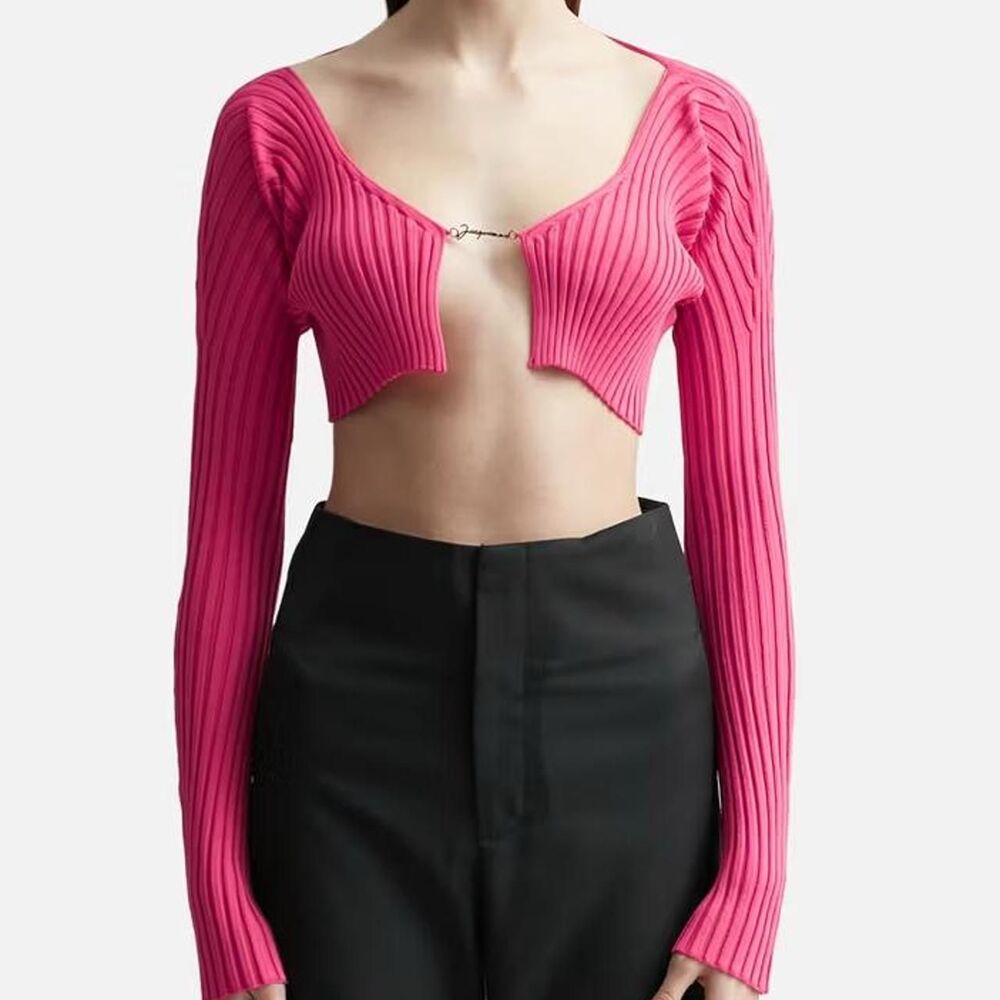 Jacquemus hot pink cardigan size 38 - Picture 2 of 7